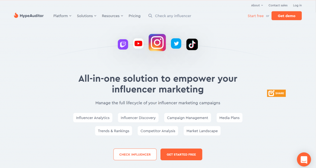 Hypeauditor - top influencer research tool 2022