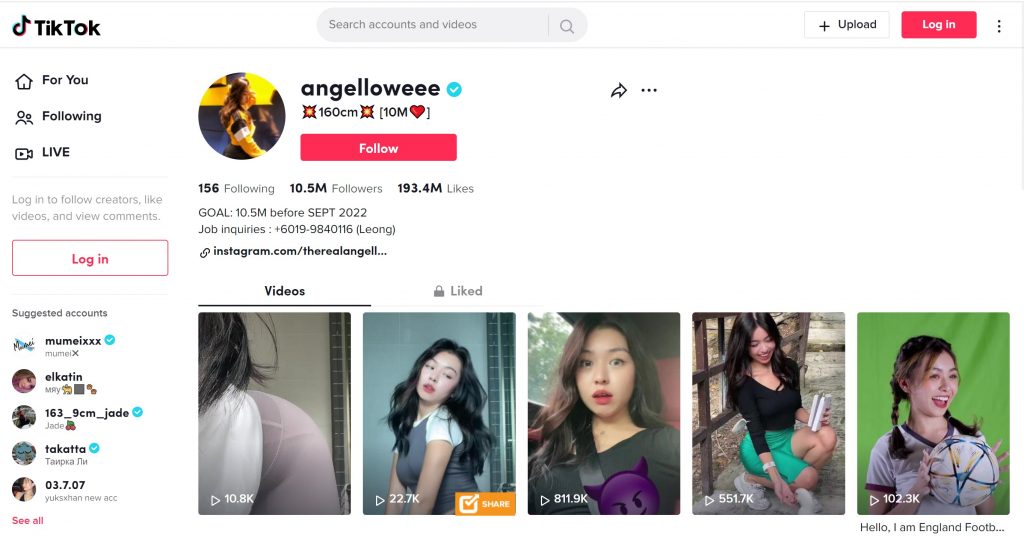 Angelloweee- Top Tiktok influencers Malaysia 2022