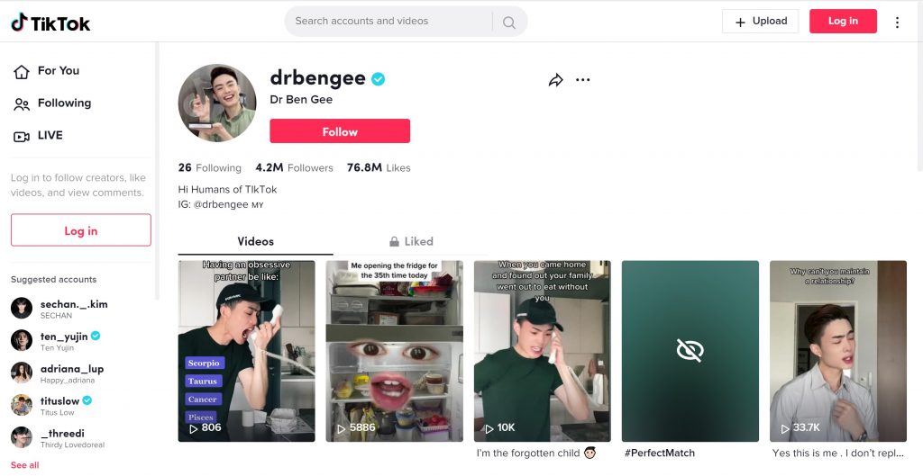 Dr Ben Gee - Top Tiktok Influencers Malaysia 2022