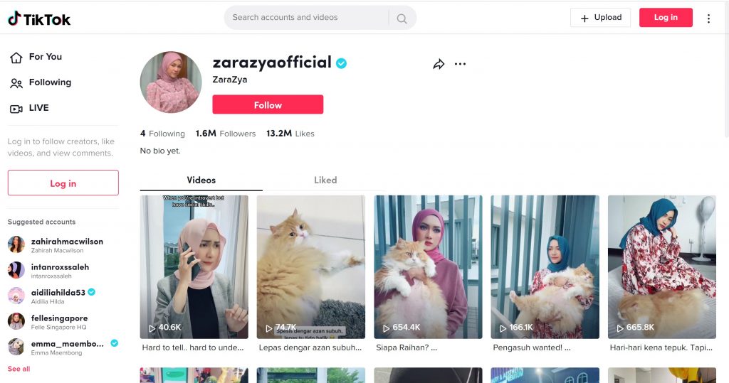 ZaraZya- Top Tiktok Influencers Malaysia 2022