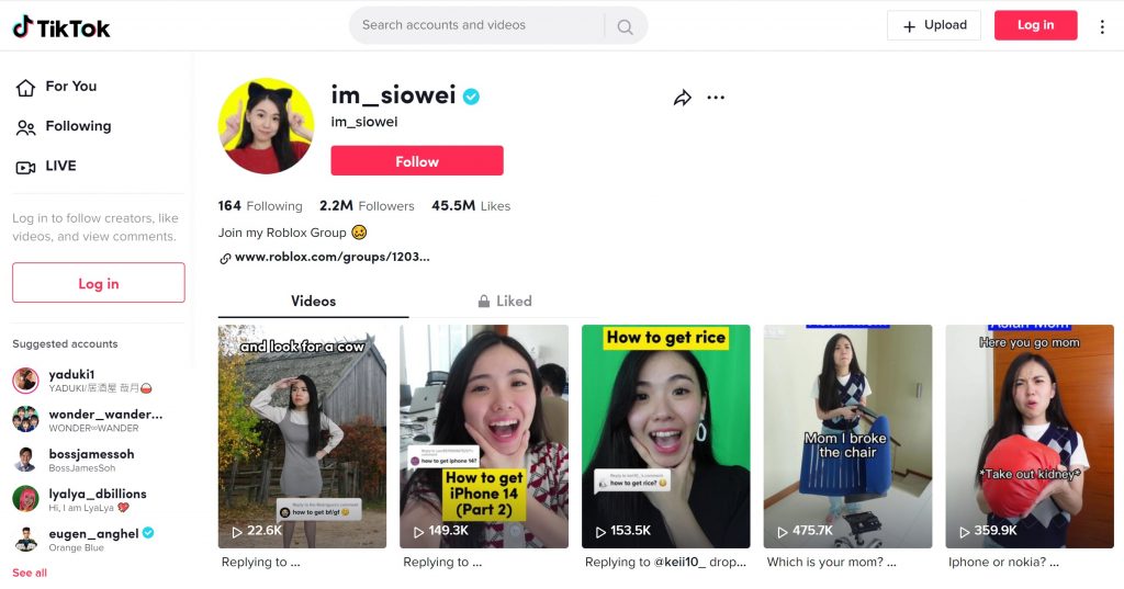 I'mSiowWei - Top Tiktok Influencers Malaysia 2022